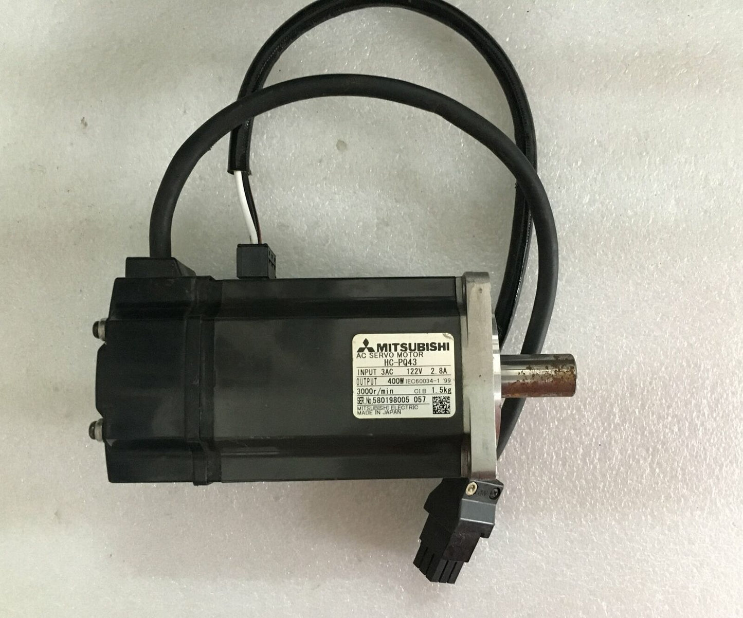 Used Mitsubishi Servo Motor HC-PQ43: Tested and in Excellent Condition - MITSUBISHI