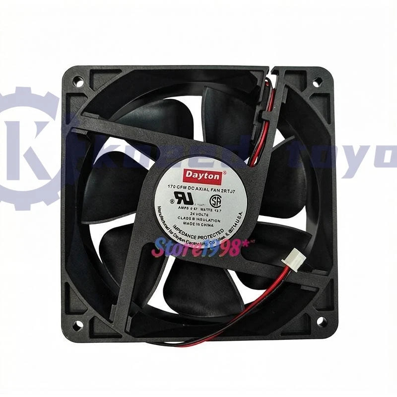 1pcs 170CFM DC Axial Fan 2RTJ7 Cooling Fan 12038 24VDC 0.57A 13.7W 12CM 2Pin