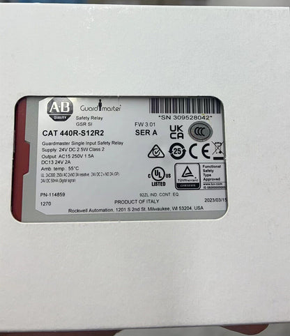 Guardmaster Single Input Safety Relay AB 440R-S12R2 - GUARDMASTER