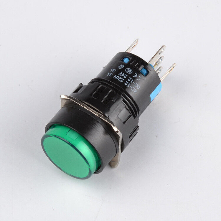 new 1 pcs TAYEE LA42(B)PSD-11 Self-locking button 16mm AC 220V Green - TAYEE