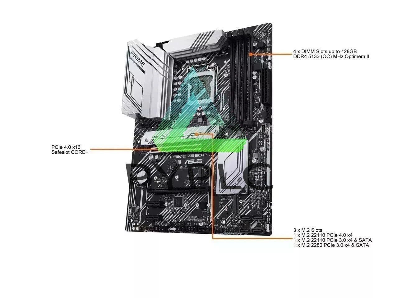 For ASUS PRIME Z590-P LGA 1200 Intel Z590 SATA 6Gb/s ATX Intel Motherboard