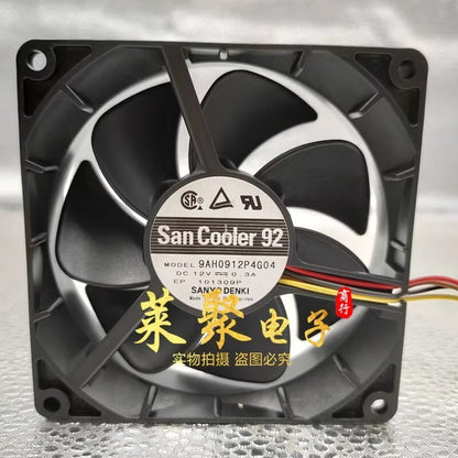 SANYO 9AH0912P4G04 9025 DC12V 0.3A 9CM 4-Wire PWM Dual Ball Cooling Fan