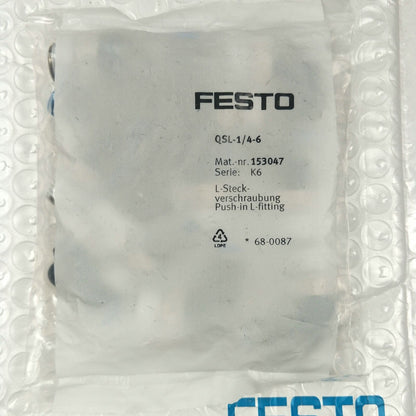 FESTO Threaded Elbow Joint QSL-1/4-6 Fast - FESTO