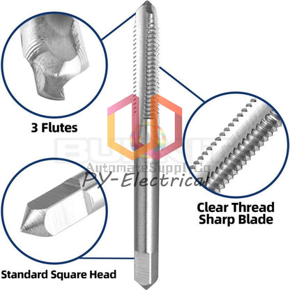 No 8-40 UN Thread Tap Right Hand, HSS 8 x 40 UN Straight Fluted Tap