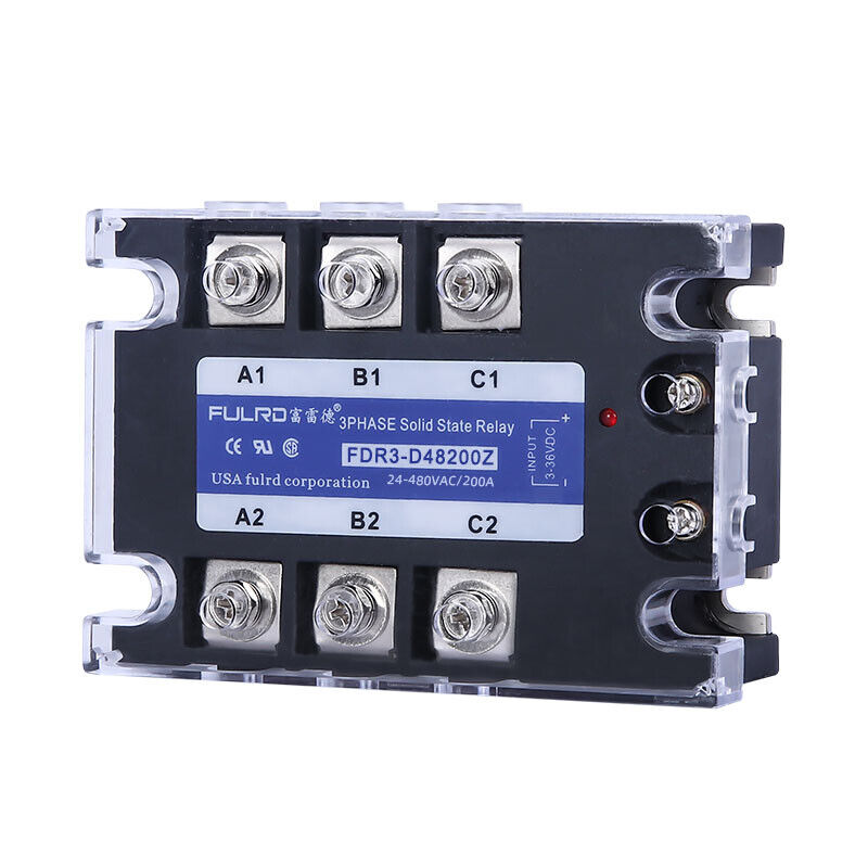 new FULRD Three-phase Solid State Relay FDR3-D48200Z 200A DC-AC 24-480VAC 3-36VDC - FULRD