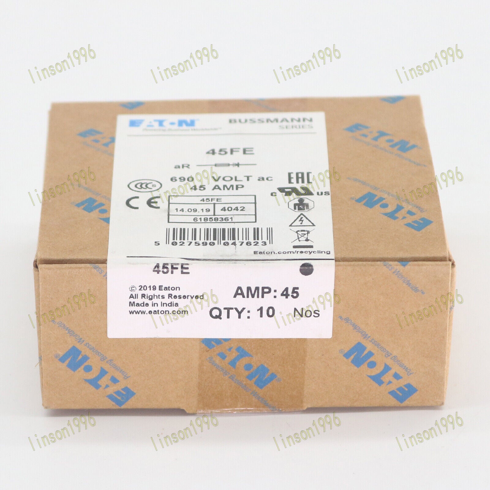 10-Piece Bussmann Eaton Fuse Set, 45Amp, 690V, Fast shipping - BUSSMANN EATON