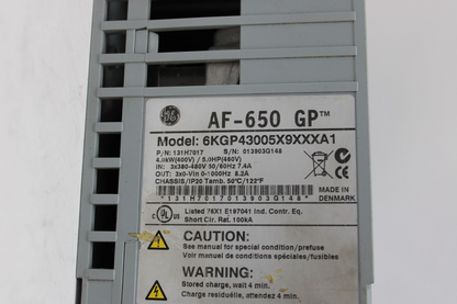 used GE 6KGP43005X9XXXA1 AF-650 GP 5HP AC Drive - GE