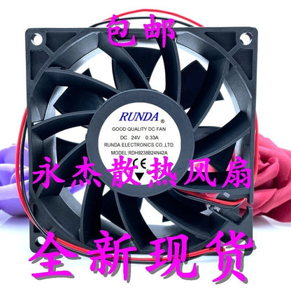 RUNDA RDH9238B24N42A DC24V 0.33A 9CM 2-Pin Inverter Cooling Fan