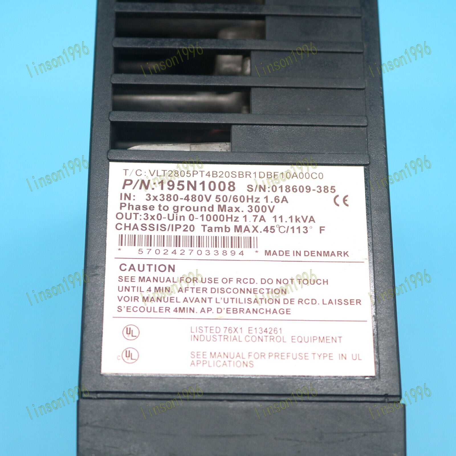 used 195N1008 VLT2805PT4B20SBR1DBF10A00C0 Danfoss  Inverter Drive Tested In Good Danfoss