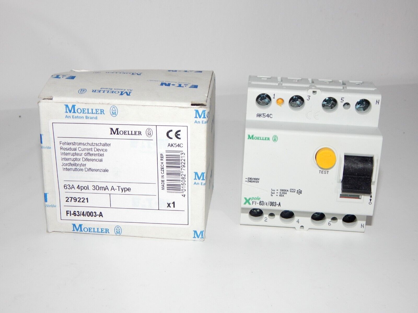 EATON MOELLER Xpole FI-63/4/003-A 63A Residual Current Circuit Breaker - EATON