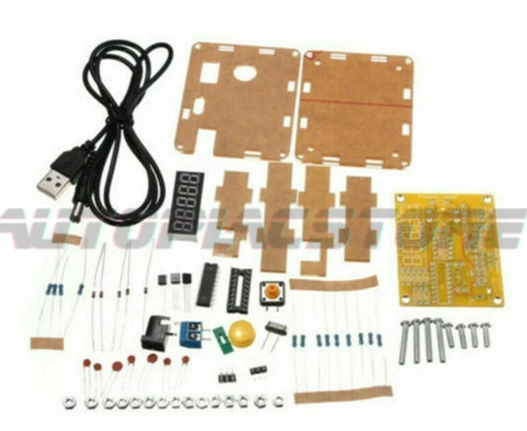 Crystal Oscillator Freq Counter Meter Tester Kit + Case + Cable DIY Digital LED