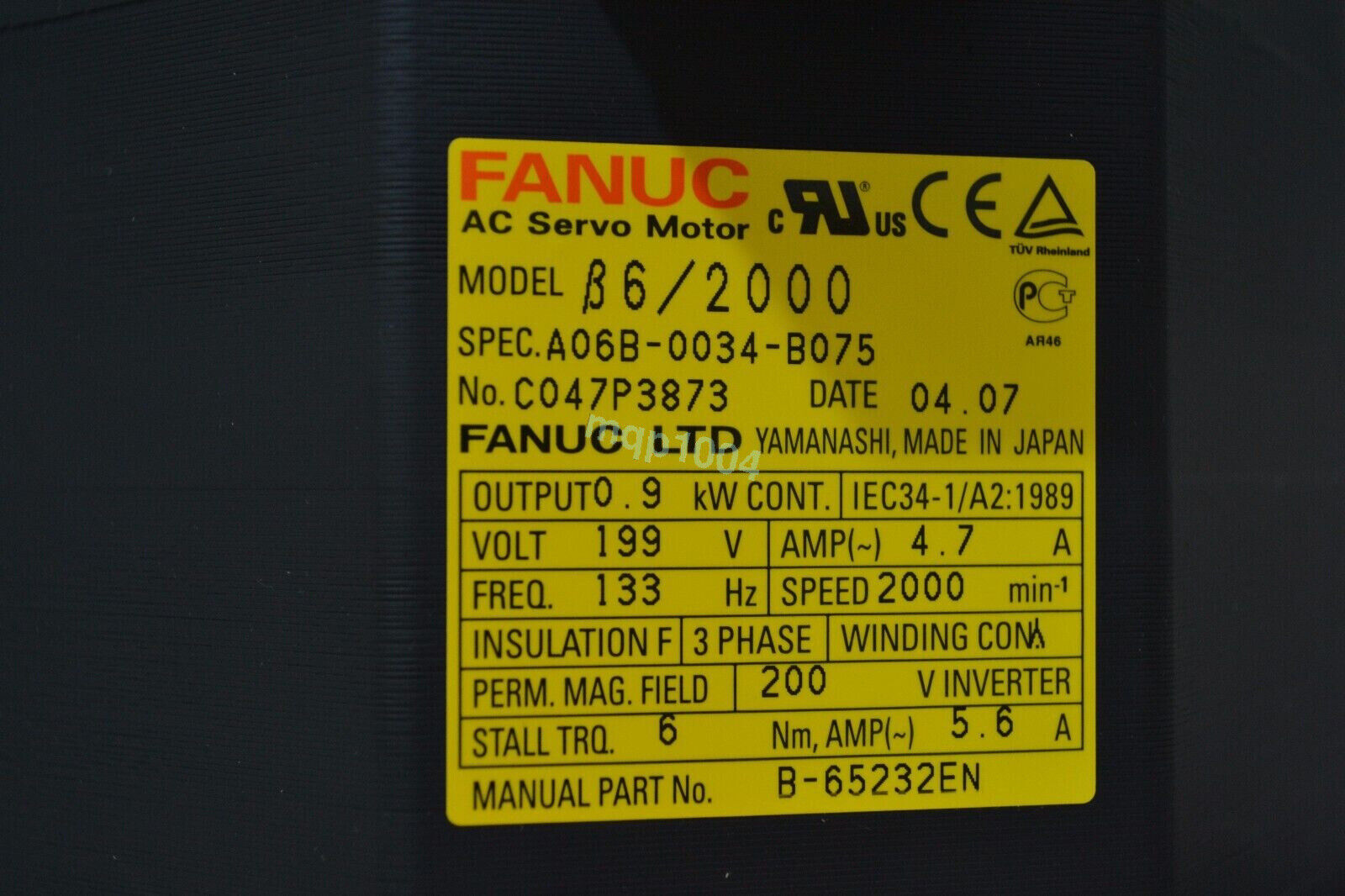 new FANUC A06B-0034-B075 Servo Motor A06B0034B075 In Box Expendited - FANUC