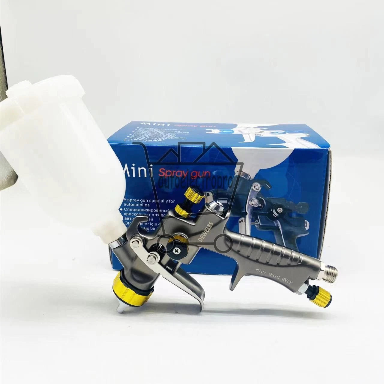 Black Mini931G Car Paint Spray Gun HVLP Repair Tool 0.5/0.8mm Nozzle 250mm Cup