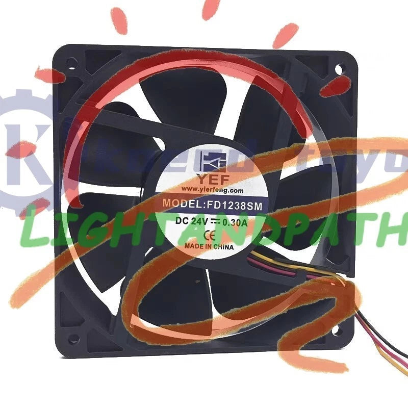 YEF FD1238SM DC24V 0.30A 12cm 3-Wire Cooling Fan #Li