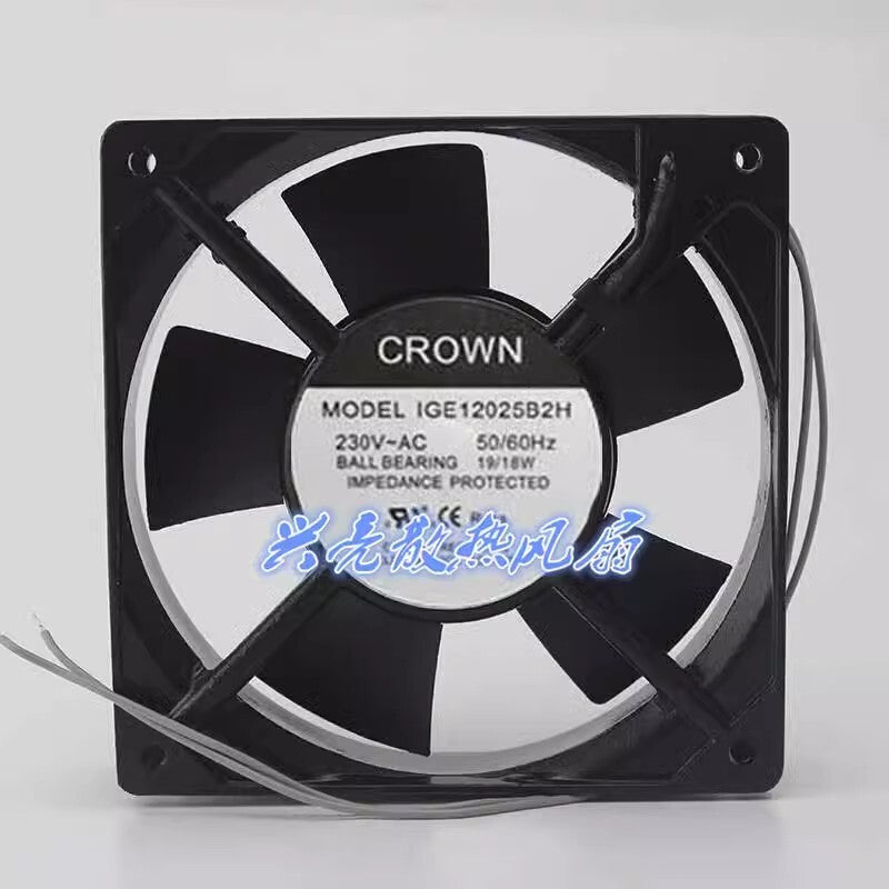 CROWM IGE12025B2H 230VAC 19/18W 12CM Large Airflow Cooling Fan