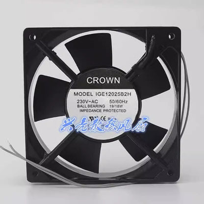 CROWM IGE12025B2H 230VAC 19/18W 12CM Large Airflow Cooling Fan