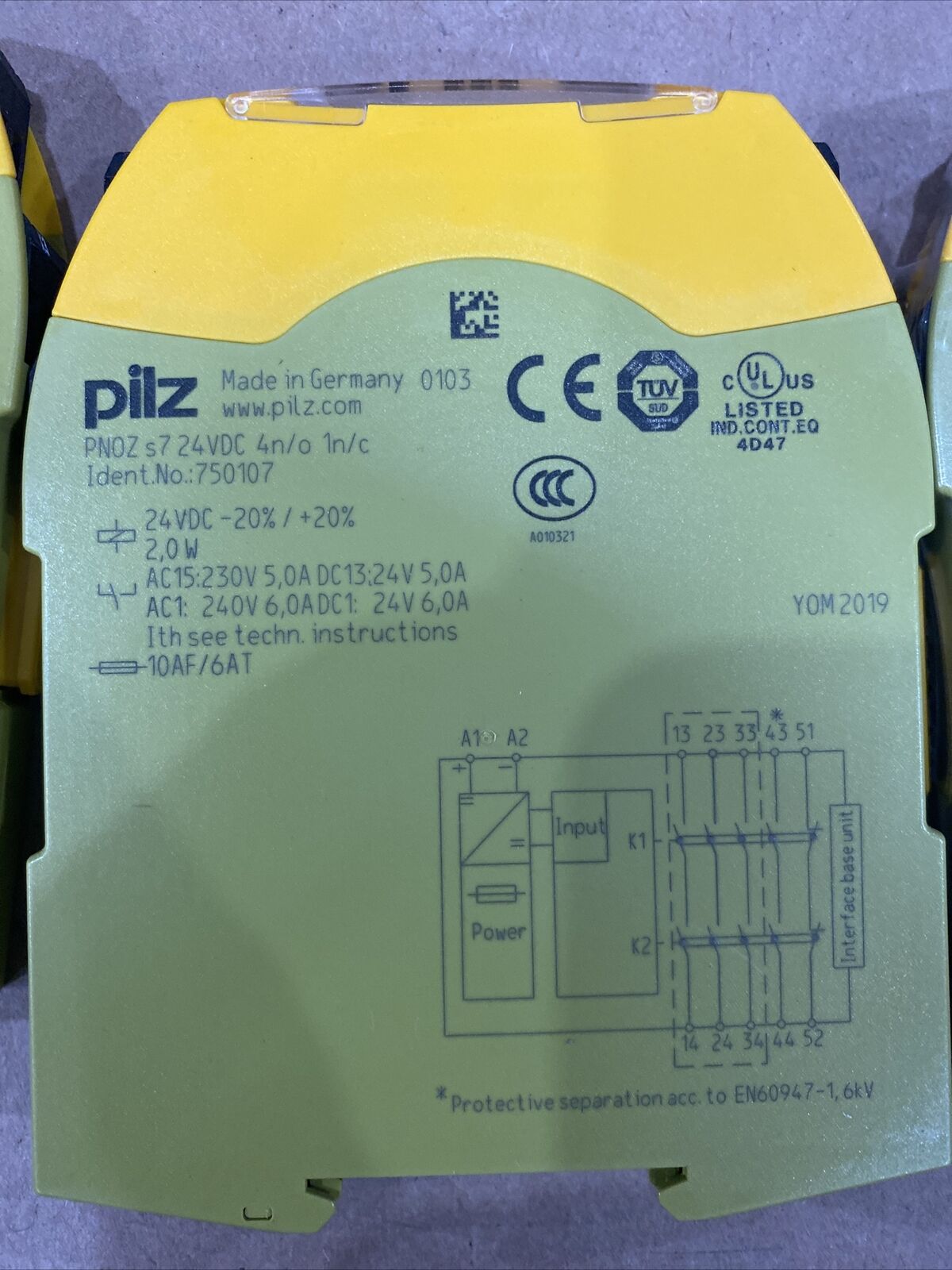 PILZ Safety Relay 750107 PNOZ-S7-24VDC-4N/O-1N/C - PILZ