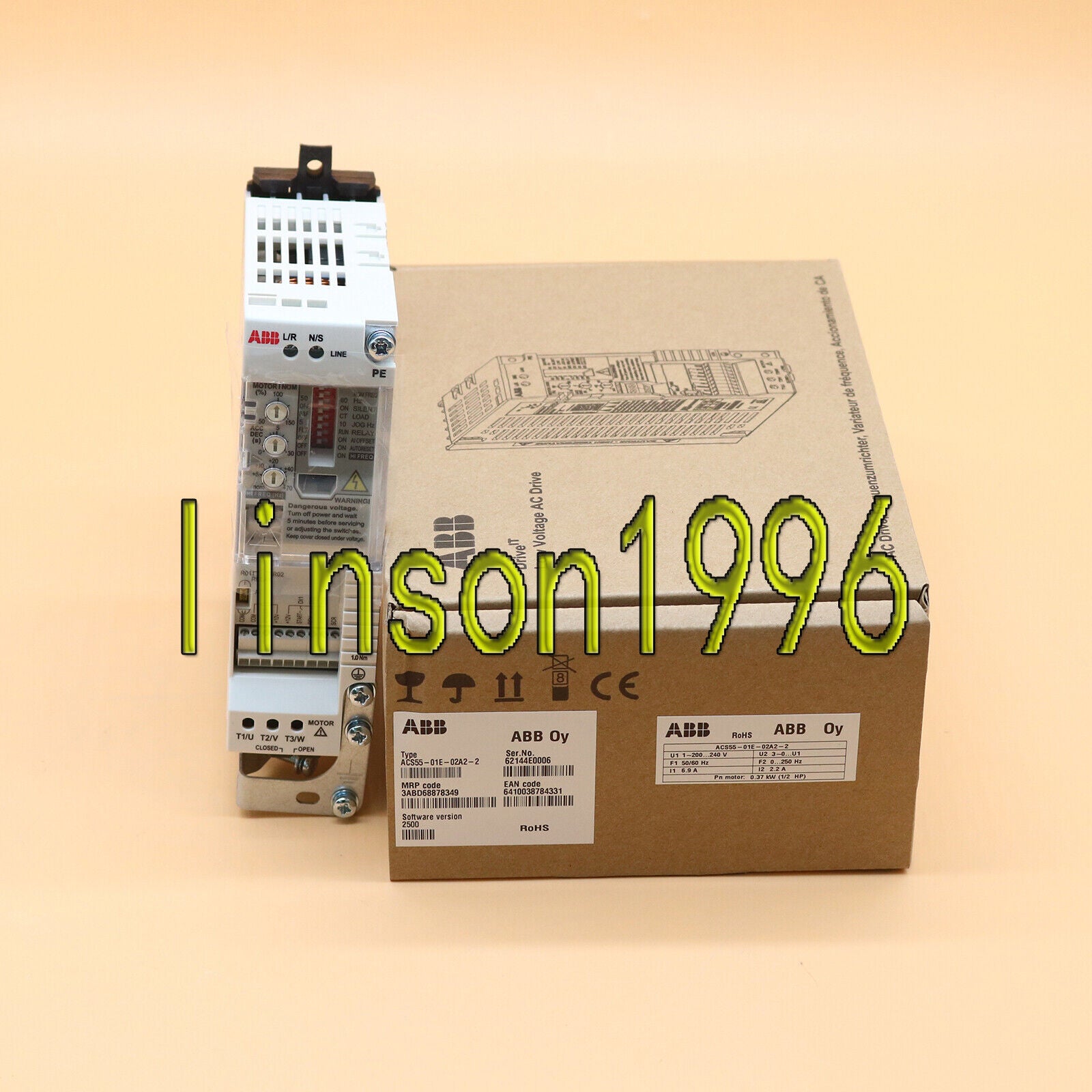 ABB ACS55-01E-02A2-2 AC 200V-240V 0.37KW Inverter 1yr - ABB