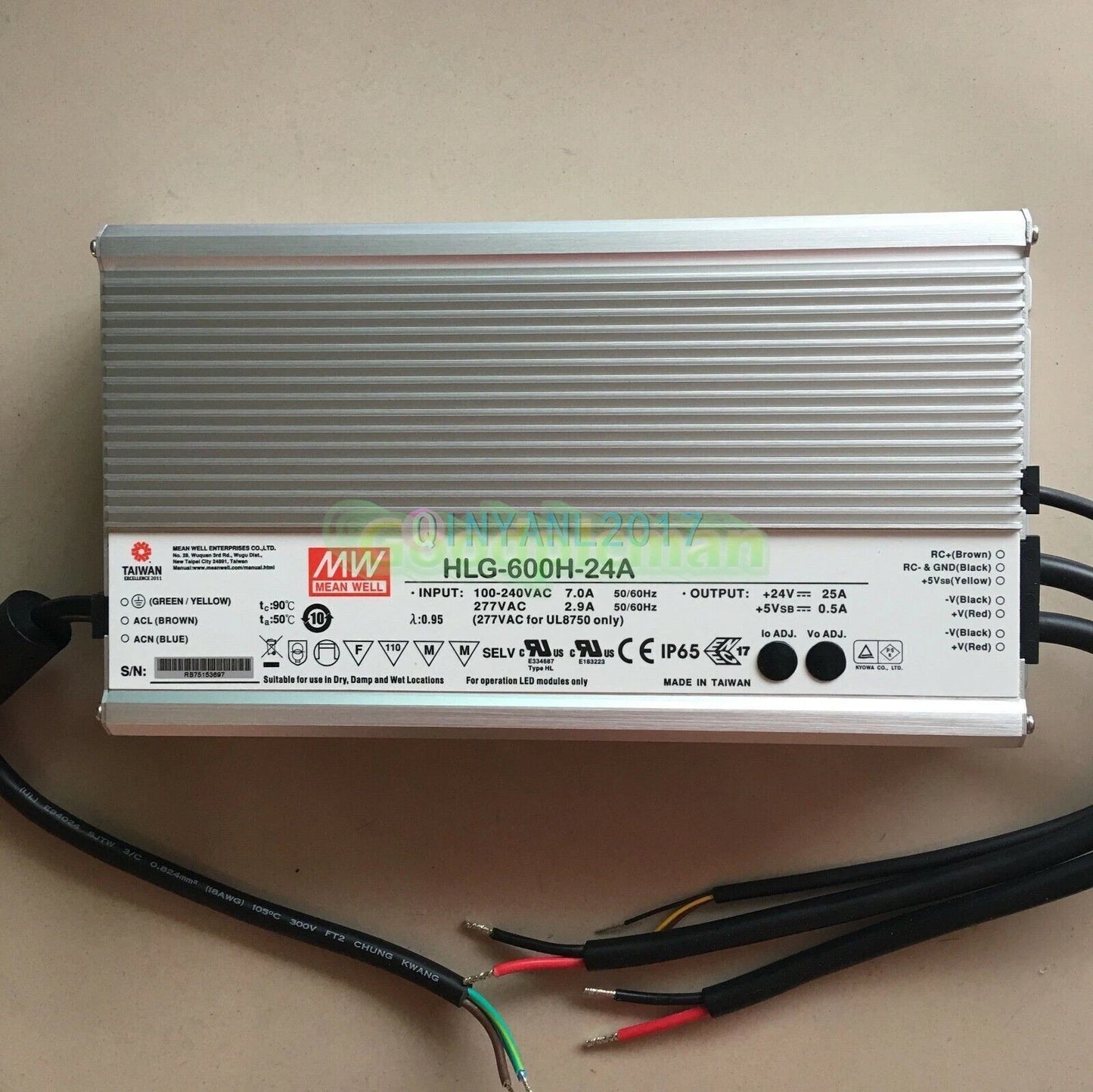 1PCS MeanWell HLG-600H-24A Switching Power Supply 24V 25A 600W