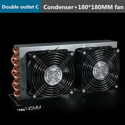 new Condenser Refrigeration 11 Copper Tube Radiator Heat Sink with Double 180MM Fan - PLC INDUSTRY