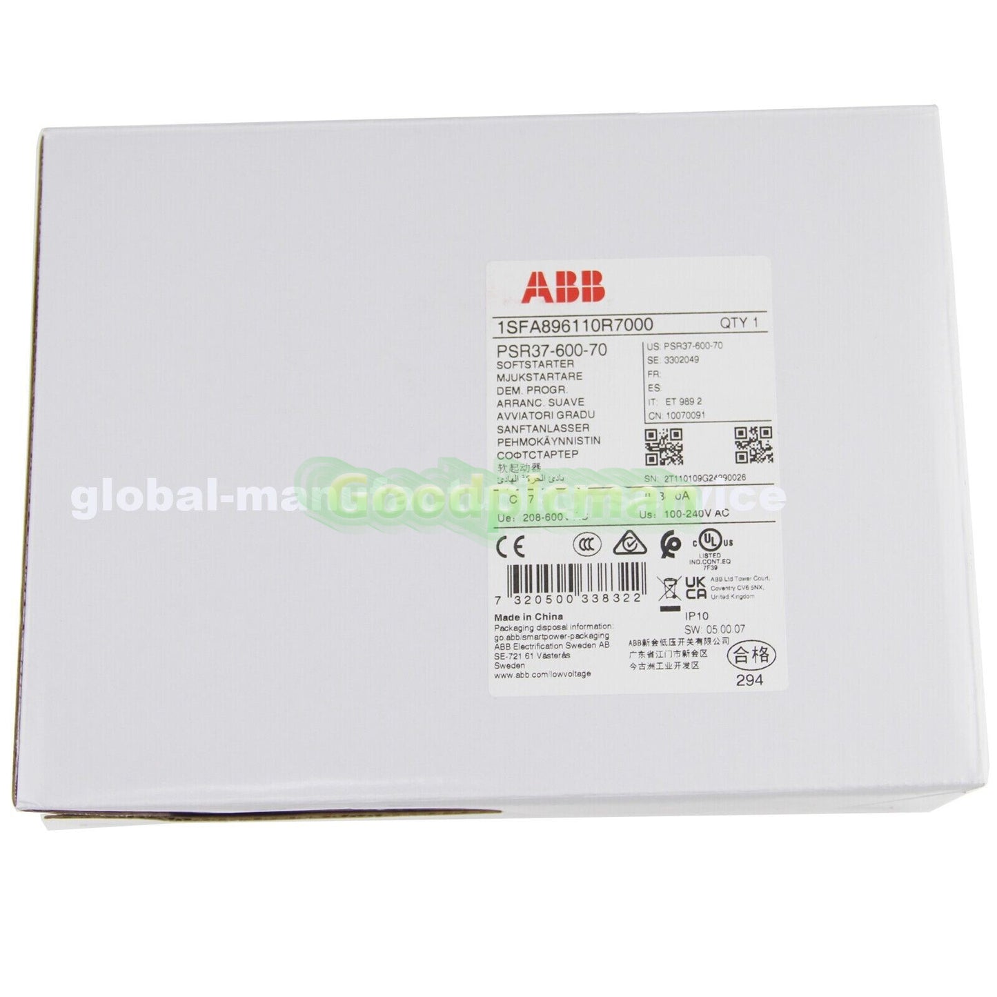 ABB PSR37-600-70 1SFA896110R7000 Soft Starter 37A 18.5kw