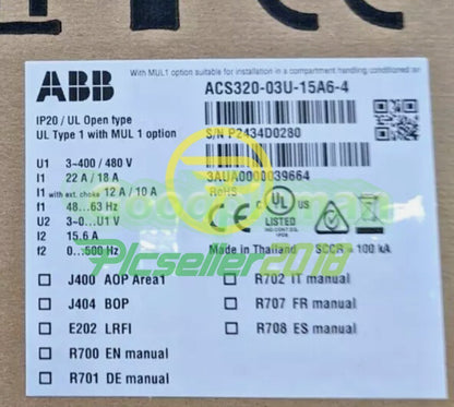 1 PC ACS320-03U-15A6-4 ABB Frequency Converter Fast delivery