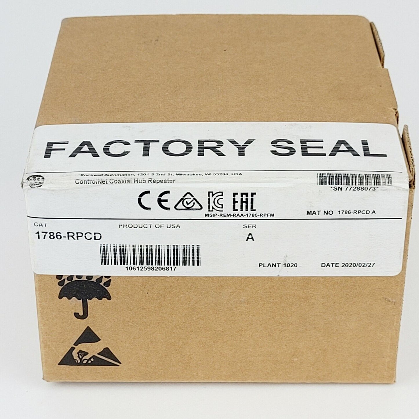 Allen Bradley 1786-RPCD ControlNet Coaxial Hub Repeater - ALLEN BRADLEY