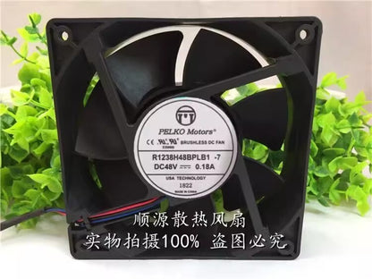PELKOMOTORS R1238H48BPLB1-7 12038 DC48V 0.18A 12CM 3-Wire Inverter Cooling Fan