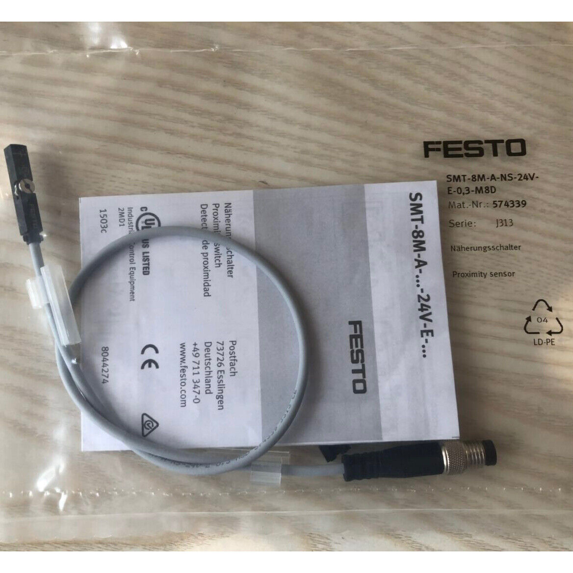 new 1PC Festo Magnetic Switch SMT-8M-A-NS-24V-E-0,3-M8D spot stock - KOEED