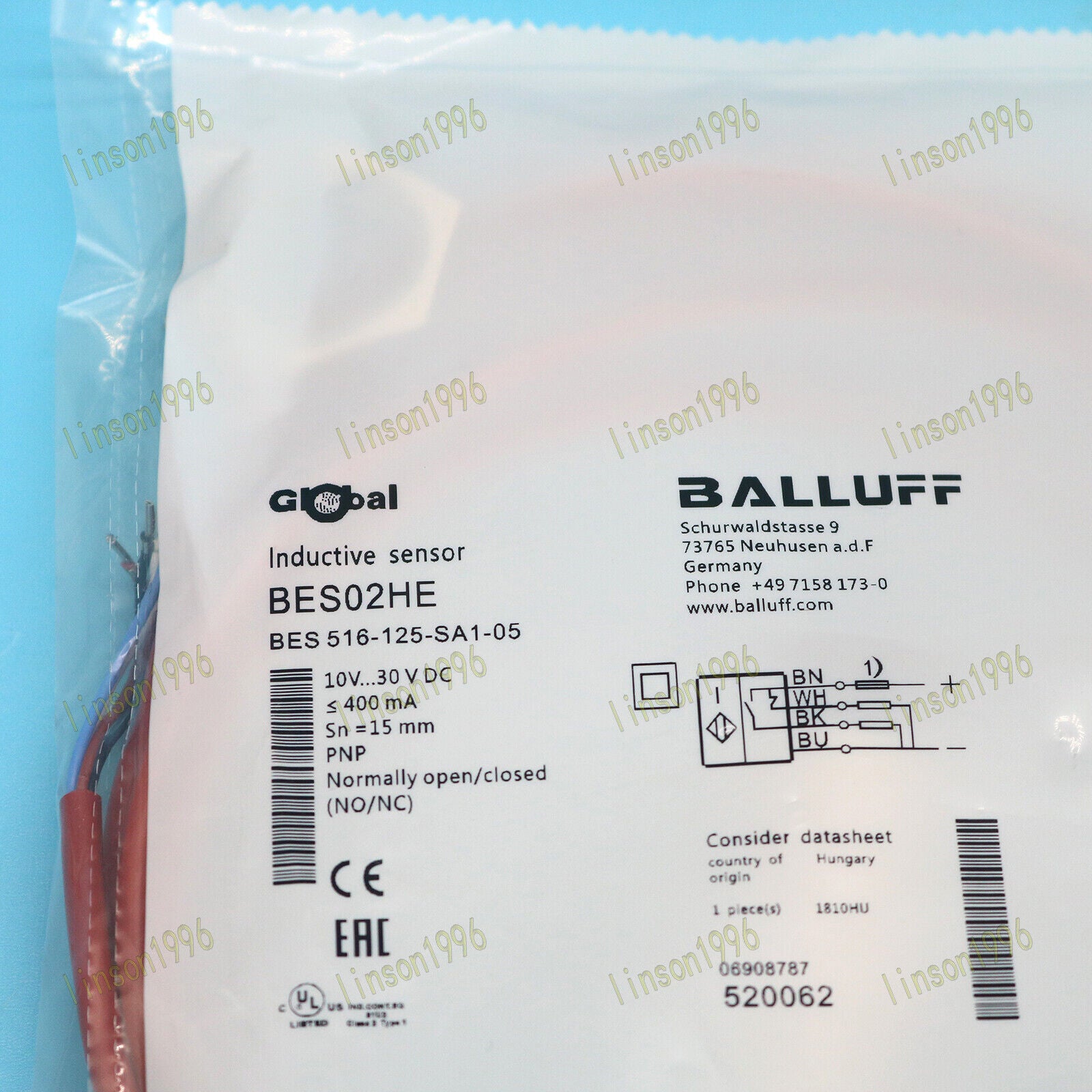 Balluff Proximity Sensor BES 516-125-SA1-05 - BALLUFF