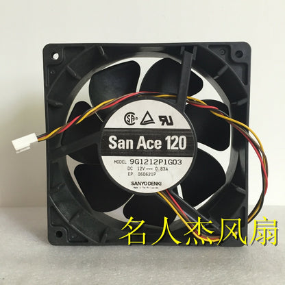 1pcs Sanyo 9G1212P1G03 12V 0.83A 12038 12CM 4-wire chassis cooling fan