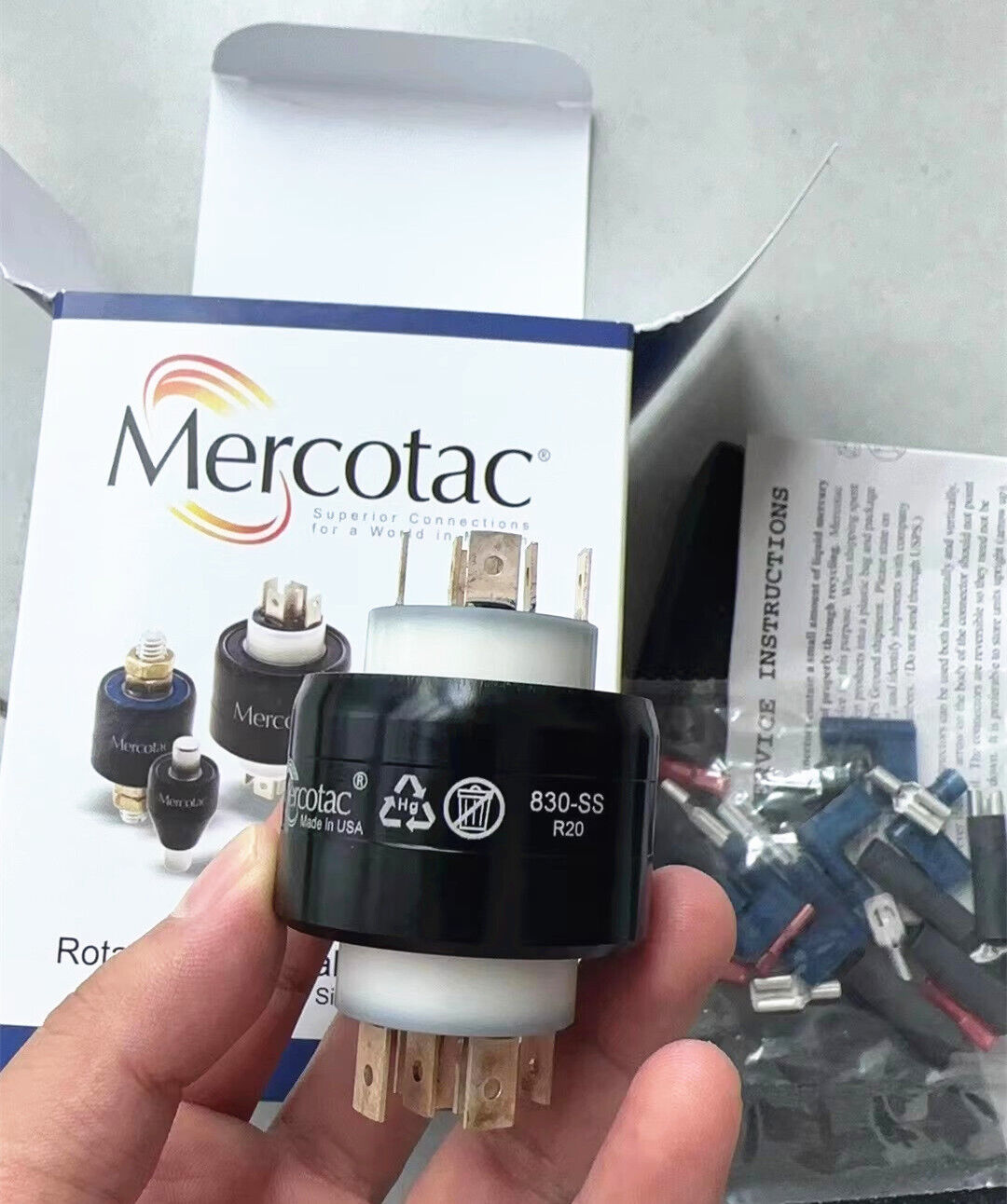 new 1pcs MERCOTAC Mercury Conductive Slip Ring 830-SS Rotary Connector