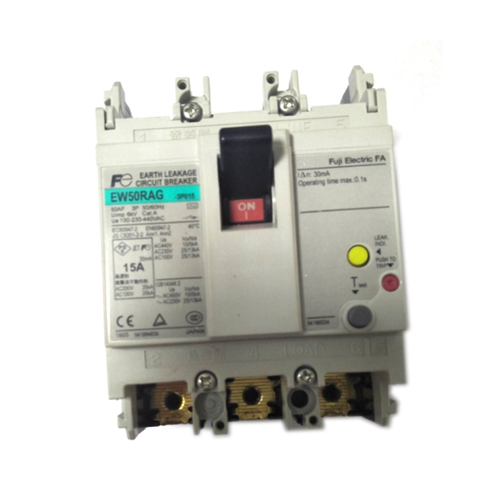 New Fuji EW50EAG 3P 15A Circuit Breaker - FUJI