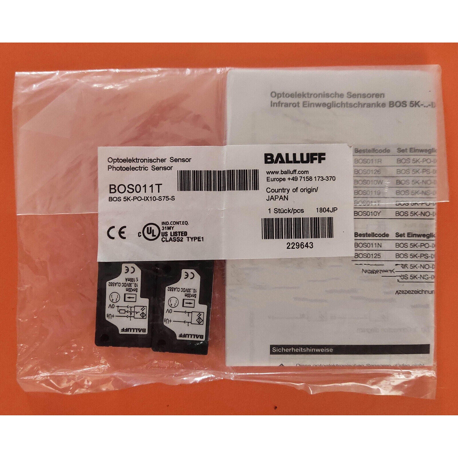 new one balluff sensor bos 5k-po-ix10-s75-s bos011t fast - BALLUFF