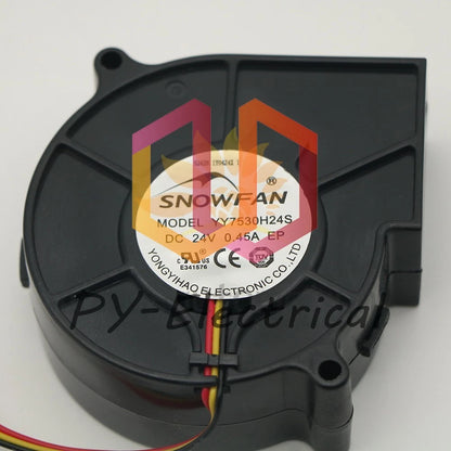 SNOWFAN Fan YY7530H24S DC24V 0.45A turbofan blower 3-wire cooling fan 1PCS