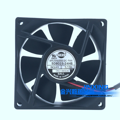 SINWAN SD8025-24HB 8025 8CM 24V 0.12A 2-wire inverter cooling fan