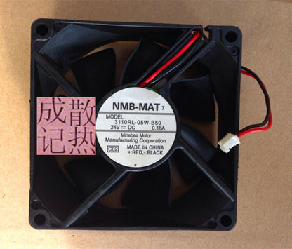 1pcs NMB 3110RL-05W-B50 8025 24V 0.18A 8CM 2-wire inverter cooling fan