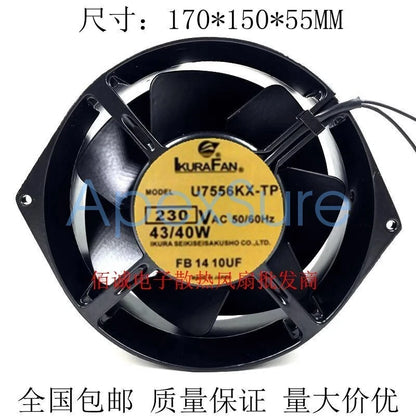 IKURAN U7556KX-TP AC230V 43/40W All-Metal High Temperature Resistant Fan