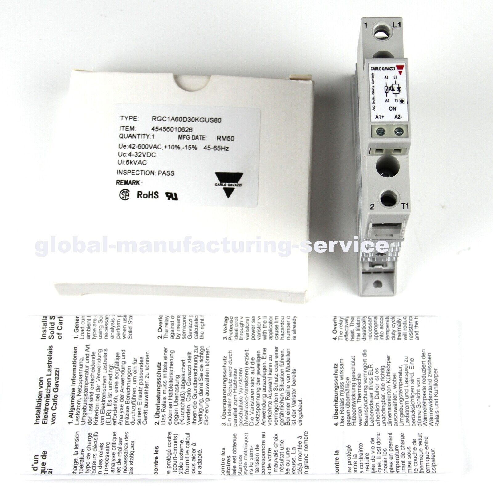 new  CARLO GAVAZZI RGC1A60D30KGUS80 Solid State Relay