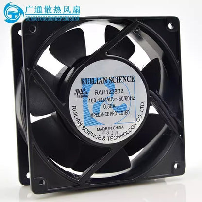 RUILIAN SCIENCE RAH1238B2 100v-125v 0.30A 12CM Aluminum Frame Fan