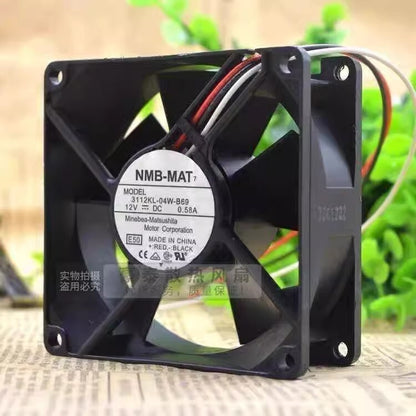 NMB-MAT 3112KL-04W-B69 8032 DC12V 0.58A 8CM 3-Wire Ball Ball Cooling Fan