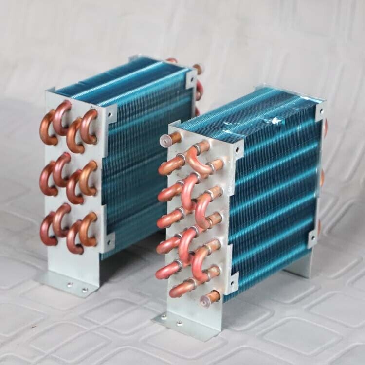 new 1pcs CP4x6x120 condenser air-cooled copper tube aluminum fin radiator 220V fan