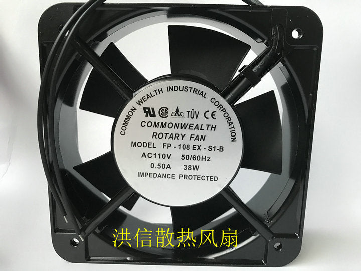 1pcs  Commonwealth FP-108EX-S1-B AC110V 0.50A 38W 15050 Fan