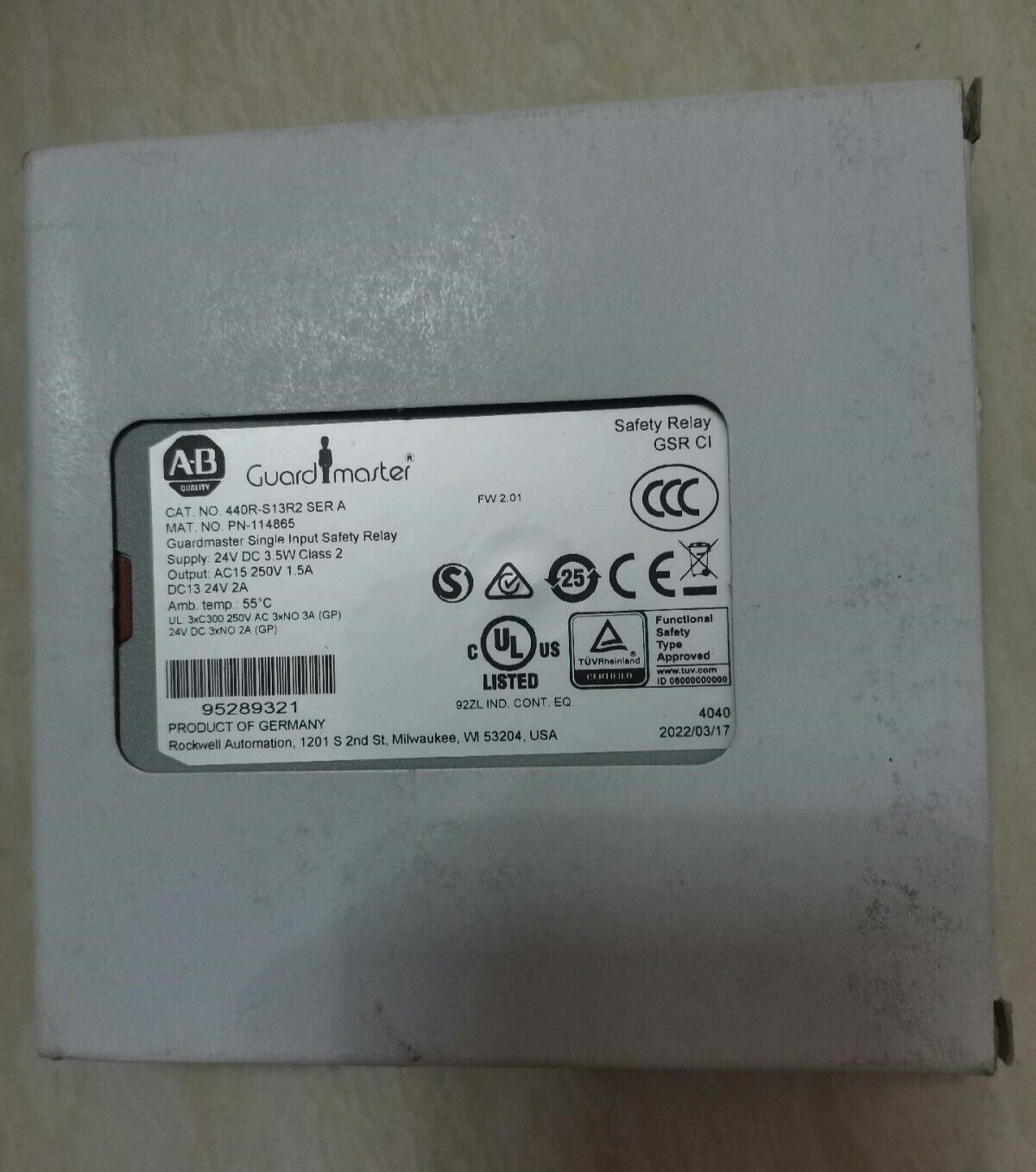 Allen Bradley 440R-S13R2 Guardmaster Safety Relay Module - ALLEN BRADLEY