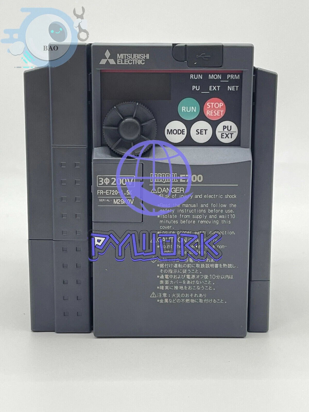 1PC Mitsubishi FR-E720-1.5K Inverter PLC FRE7201.5K 220V 1.5KW 2HP