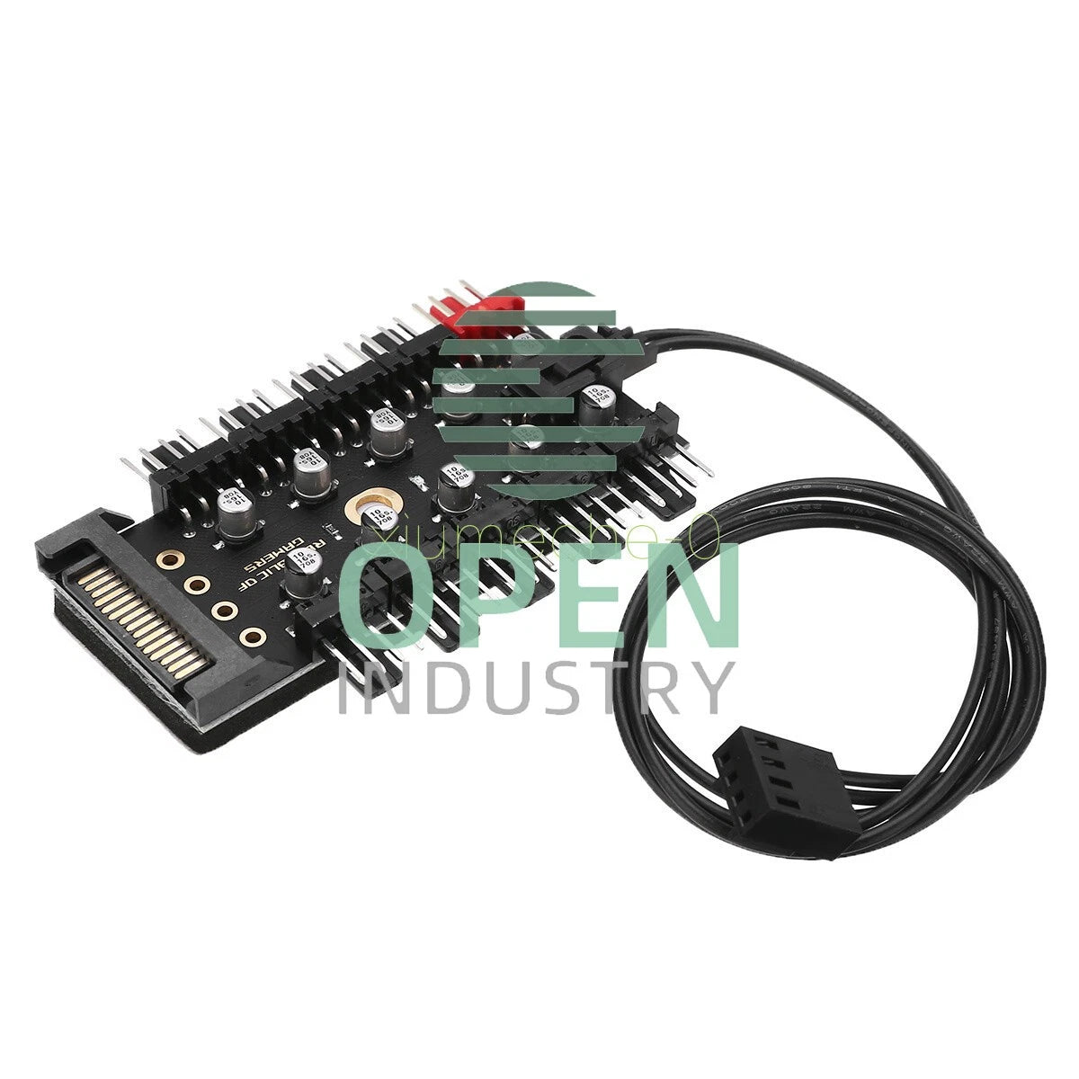 PC 1 to 10 Cooling Fans Hub Splitter 12V PWM Sata Power Suppply Speed Controller