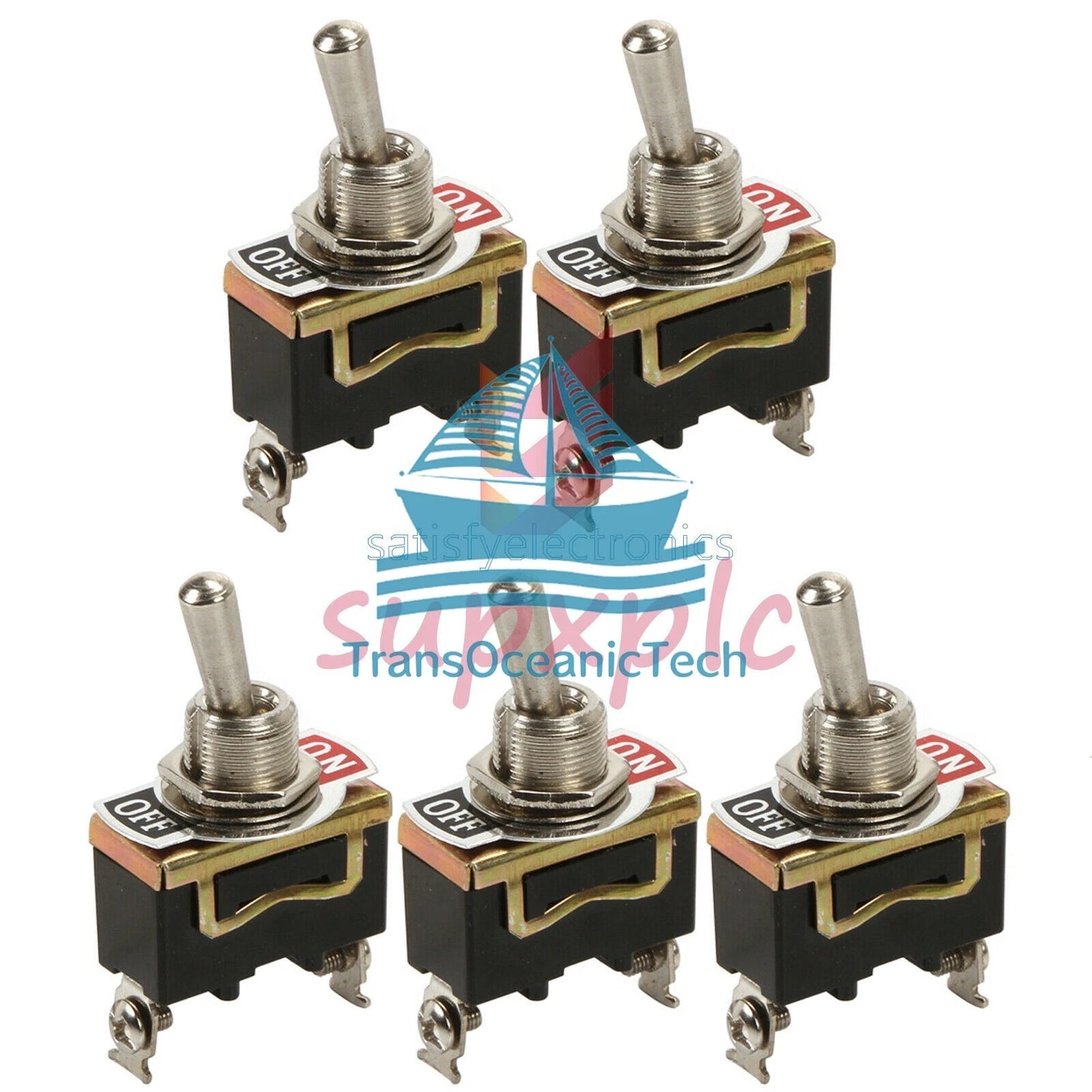 10PCS x E-TEN1021 2-Pin Toggle Flick Switch SPST ON-OFF Car Dash Light Metal