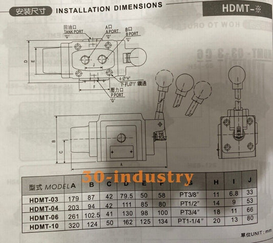 HDX Hydraulic Manually Operated Directional Valve DMT-04-3C6 - HDX