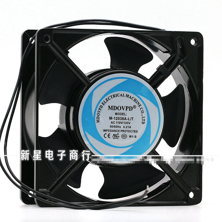 1pcs  MDOVPD M-12038-L/T 110V 12038 12CM 0.21A Double Ball AC Cabinet Fan