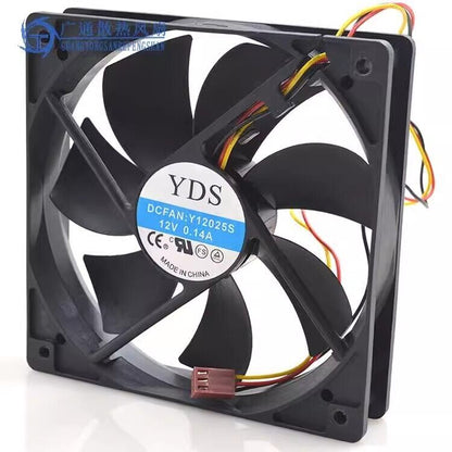 YDS Y12025S 12025 DC12V 0.14A 12CM 3-Wire Mute Cooling Fan